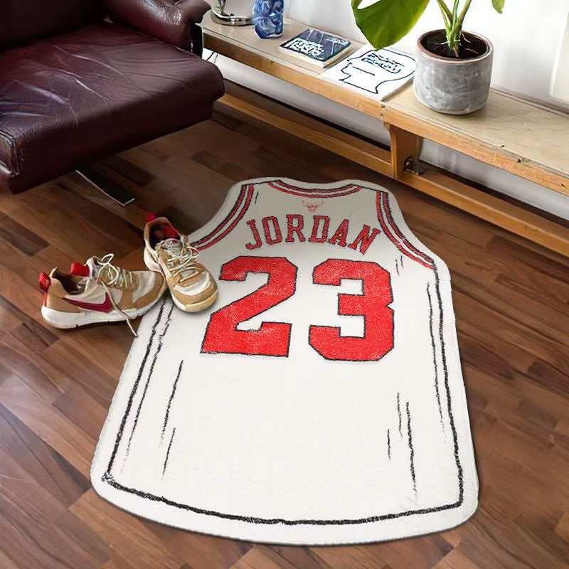 Creative Basketball Jersey Carpet Cloakroom Lounge Bedroom Bedside Rug Irregular Jerseys Design Floor Mat Living Room Home Decor
