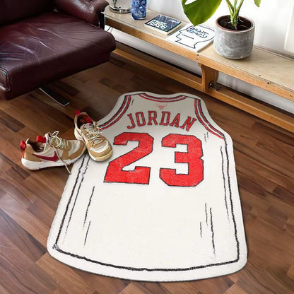 Creative Basketball Jersey Carpet Cloakroom Lounge Bedroom Bedside Rug Irregular Jerseys Design Floor Mat Living Room Home Decor