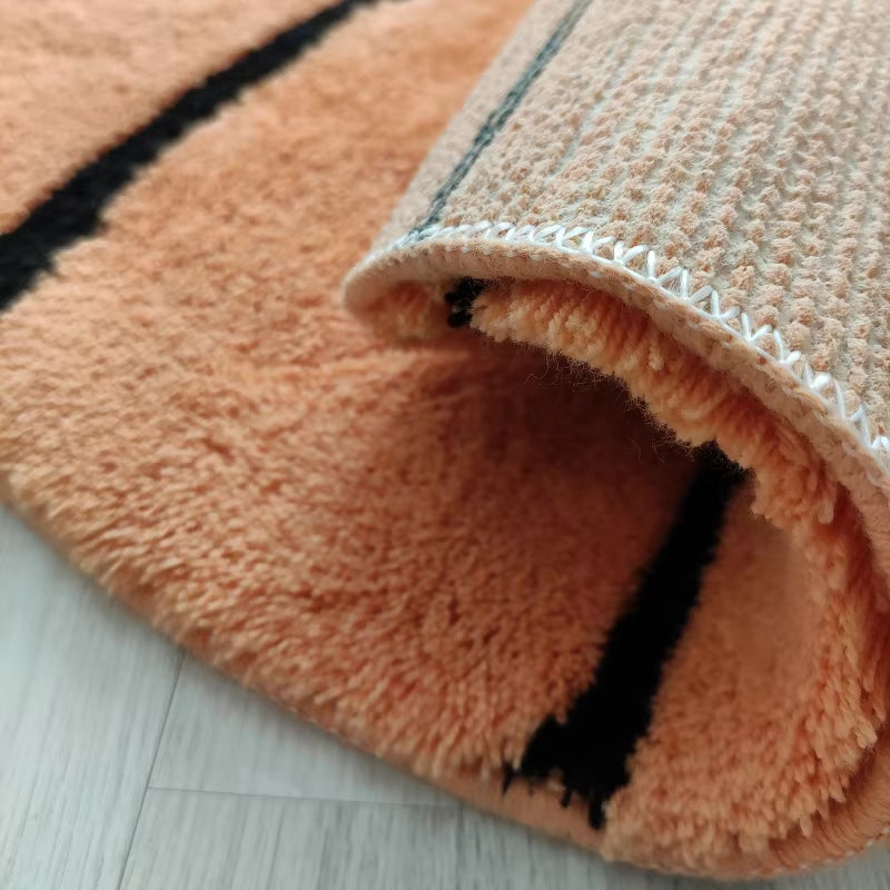 Fluffy Basketball Rug Funky Kids Room Rug Aesthetic Bedroom Rug Tufted Bath Rug Soft Decorative Home Decor Mat Teen Gifts