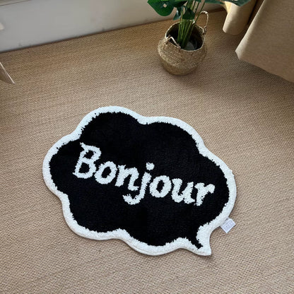 Bonjour Cute Rug Black and White Soft Mat Water Absorbent Non-Slip Ins Hotsell Simple Bathroom Carpet Nordic Floor Mat