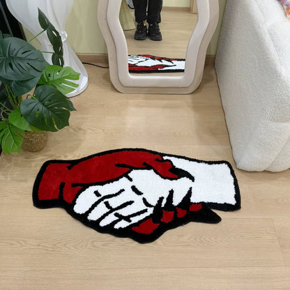 Monster Handshake Tufting Rug Aesthetic Bathroom Antislip Rug Fluffy Thickening Carpet Halloween Funny Bedroom House Warm Decor