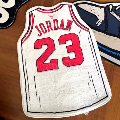 Creative Basketball Jersey Carpet Cloakroom Lounge Bedroom Bedside Rug Irregular Jerseys Design Floor Mat Living Room Home Decor