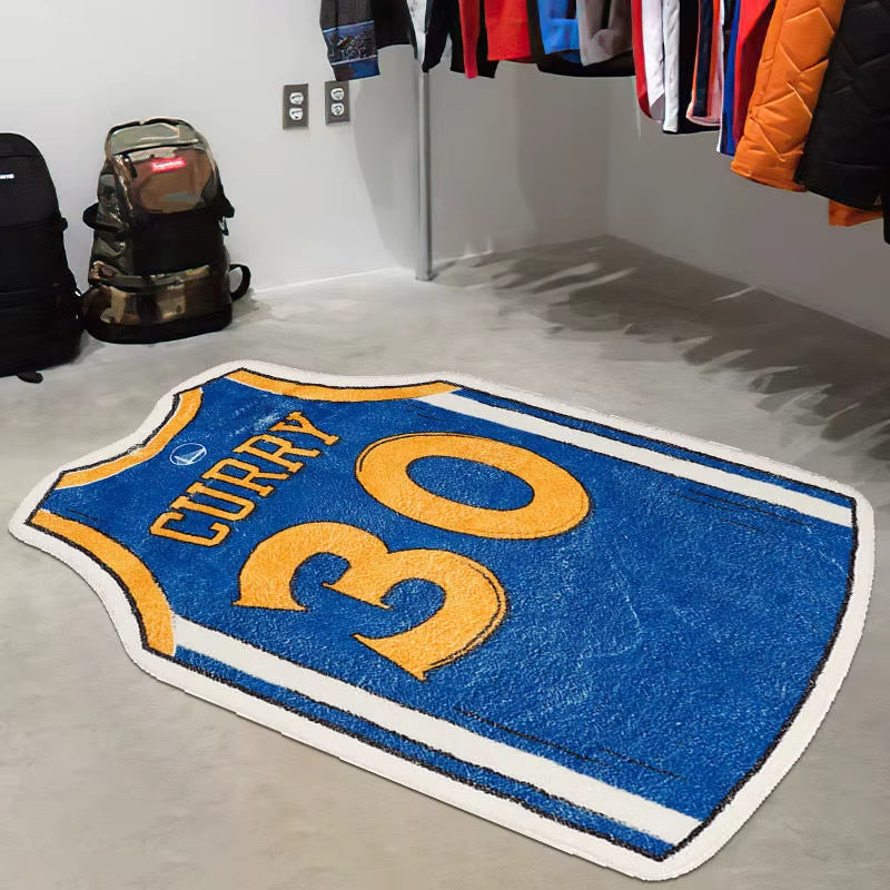 Creative Basketball Jersey Carpet Cloakroom Lounge Bedroom Bedside Rug Irregular Jerseys Design Floor Mat Living Room Home Decor