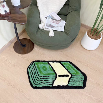 Cartoon Dollar Green Tufted Rug Bathroom Mat Bathmat Rug Carpet Entrance Doormat Floor anti Slip Foot Pad Aesthetic Home Decor