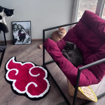 Naruto Akatsuki Plush Carpet Imitation Cashmere Flocking 3D  Irregular Door Mat Absorbent Quick Drying Anti Slip Ornaments﻿