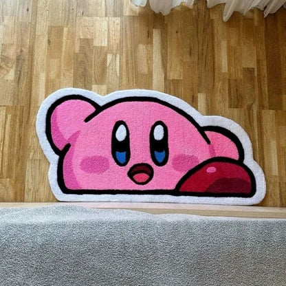 Cartoon Kawaii Kirby Mat Anime Plush Rug Soft Doormat Floor Mat Carpet Home Living Bath Room Quick Drying Anti Slip Room Decor