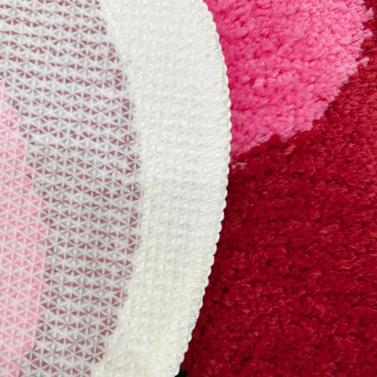 Cherry Shaped Tufted Rug, 3D Fluffy Soft Carpet, Cute Fruit Themed Floor Mat for Bedroom Living Room Non-Slip Home Decor