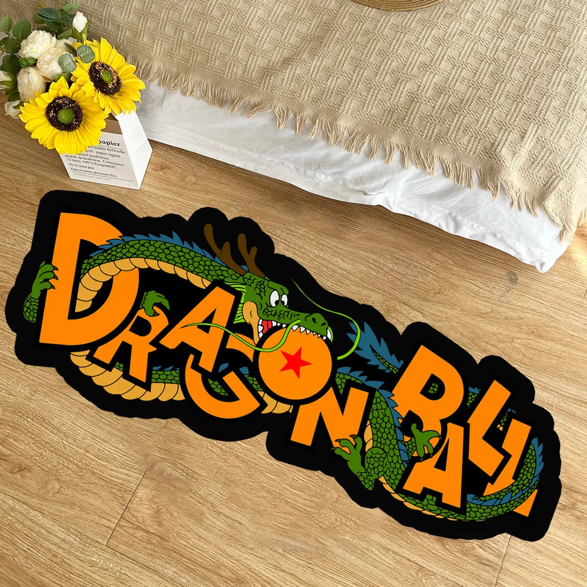 Anime Dragon Ball Logo LIrregular Area Soft Rugs Bedroom Deco Door Floor Anti-slip Bedside Plush Soft Carpets Kids Birthday Gift
