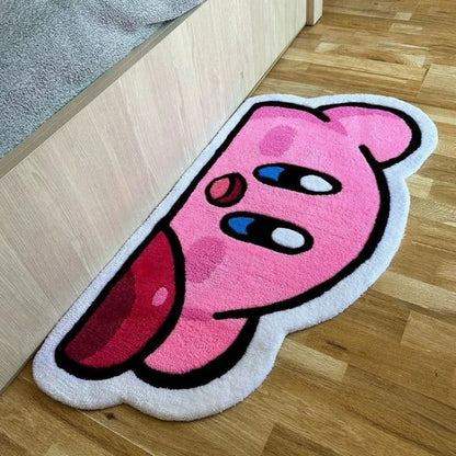 Cartoon Kawaii Kirby Mat Anime Plush Rug Soft Doormat Floor Mat Carpet Home Living Bath Room Quick Drying Anti Slip Room Decor