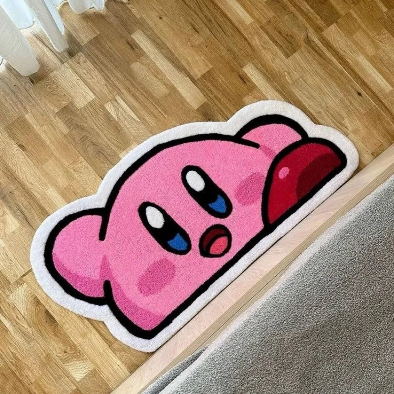 Cartoon Kawaii Kirby Mat Anime Plush Rug Soft Doormat Floor Mat Carpet Home Living Bath Room Quick Drying Anti Slip Room Decor