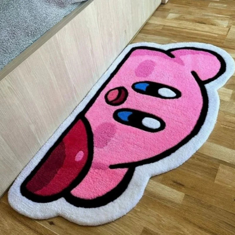 Cartoon Kawaii Kirby Mat Anime Plush Rug Soft Doormat Floor Mat Carpet Home Living Bath Room Quick Drying Anti Slip Room Decor