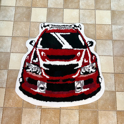 LAKEA Red Enthusiast Racing Car Shaped Tufting Rug Soft Tufted An-slip Floormat Feet Mat Carpet Entrance Doormats Absorbent