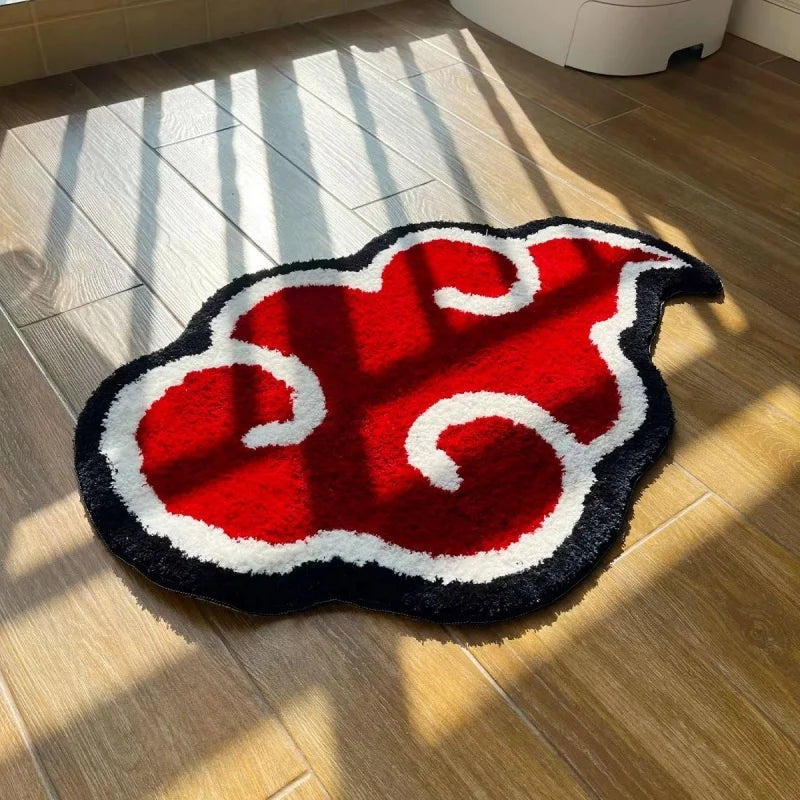 Naruto Akatsuki Plush Carpet Imitation Cashmere Flocking 3D  Irregular Door Mat Absorbent Quick Drying Anti Slip Ornaments﻿