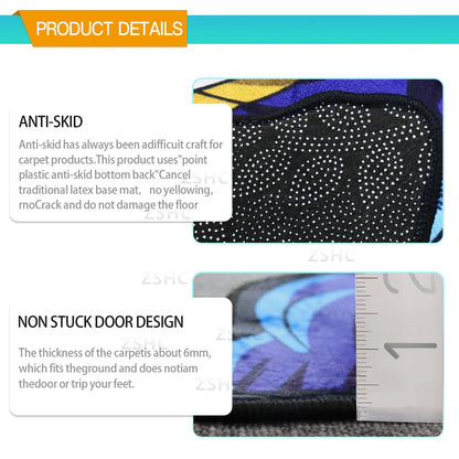 Anime Dragon Ball Logo LIrregular Area Soft Rugs Bedroom Deco Door Floor Anti-slip Bedside Plush Soft Carpets Kids Birthday Gift