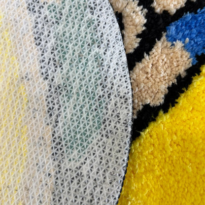 Yellow "DON'T SMOKE" Character Tufted Rug, Trendy Graphic Home Decor, Non-Slip Floor Mat for Bedroom Living Room