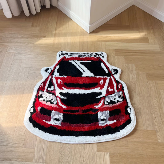 LAKEA Red Enthusiast Racing Car Shaped Tufting Rug Soft Tufted An-slip Floormat Feet Mat Carpet Entrance Doormats Absorbent