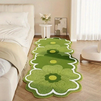 Flower Pattern Bedroom Decor Pink Carpet Thick Plush Bedside Floor Mat Irregular Shapes Carpets for Living Room Fluffy Soft Rug