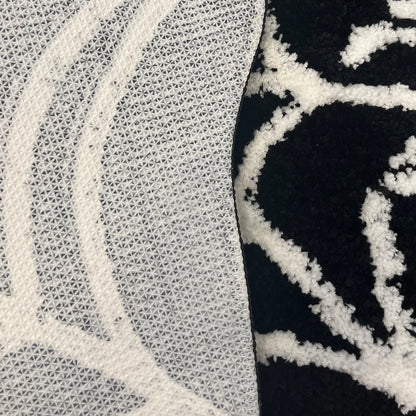 Black Spider Web Halloween Tufting Rug Funny Bathroom Decor Spooky Gothic Bath Mat Non-Slip Tufted Mat for Front Door Living