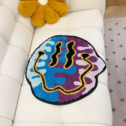 Tufted Magic Trippy Smiling Face Rug Handmade Carpet Custom Rug for Home Decoration or Gift
