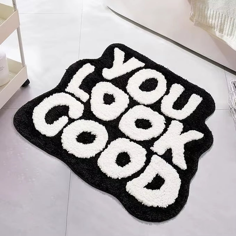 You Look Good Bath Mat Hot Pink Bathroom Rugs Funny Cute Bathroom Decor Preppy Small Cool Rug Non Slip Microfiber Washable