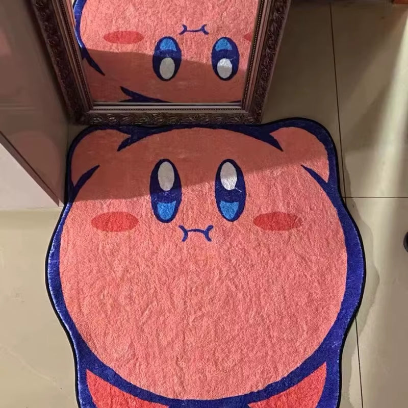 Kirby Design Carpet Cartoon Computer Desk Bedroom Imitation Cashmere Cute Floor Mat Machine Washable Girl Room Bedside Blanket