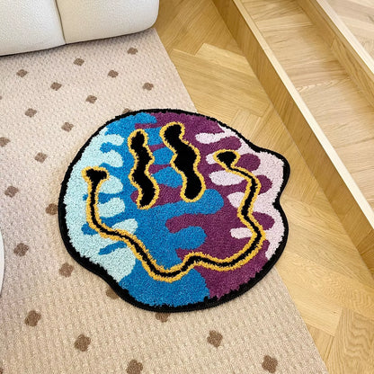 Tufted Magic Trippy Smiling Face Rug Handmade Carpet Custom Rug for Home Decoration or Gift