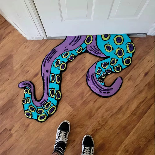 Kraken Tentacle Floor Mat Colorful Octopus Design Entry Mat Halloween Christmas Home Decor Octopus Theme Living Room Kitchen Rug