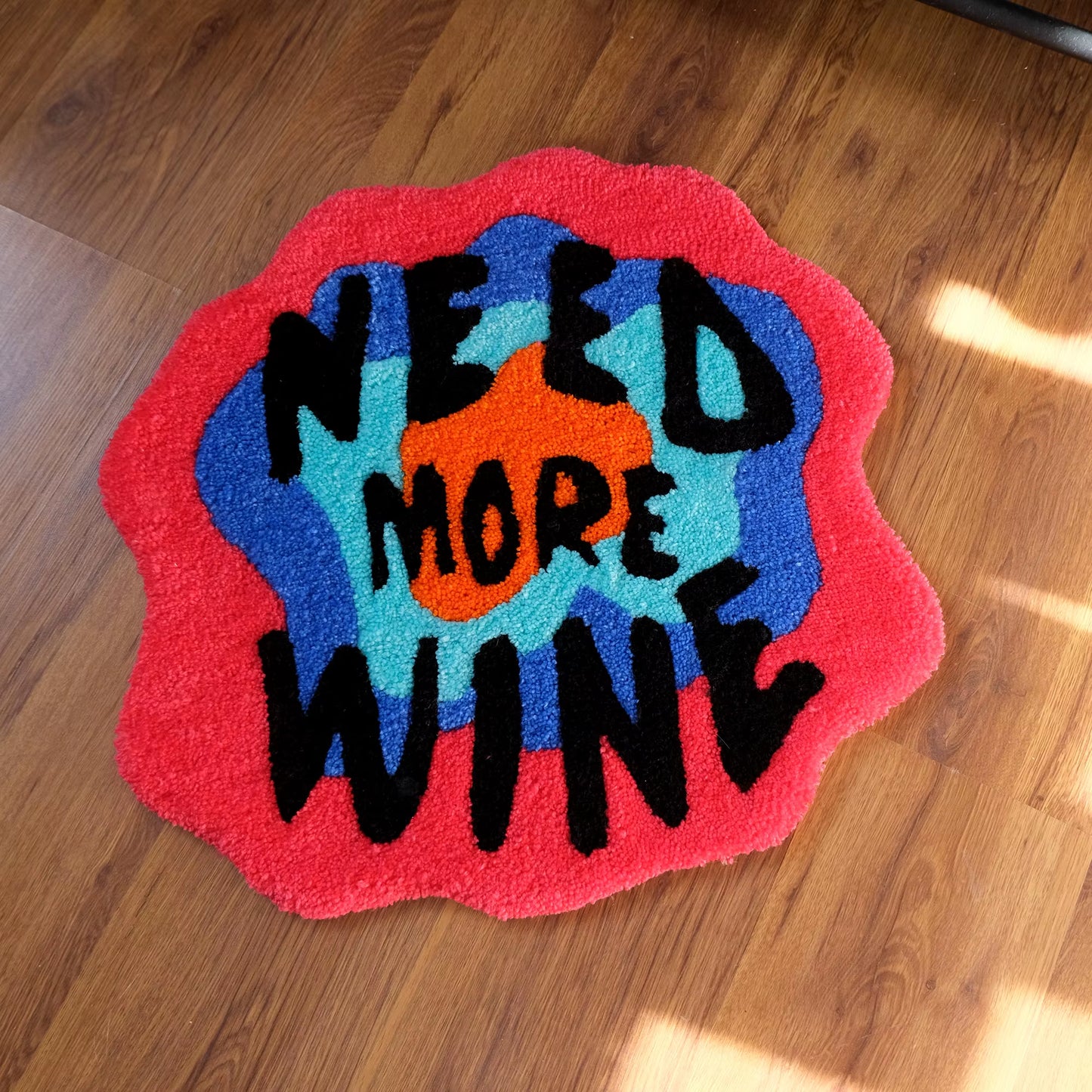 Need More Wine Tufted Rug 100% Handmade Tufted Rug Irregular Bedside Rug Soft Fluffy Colorful Bathroom Mat Bedroom Carpet