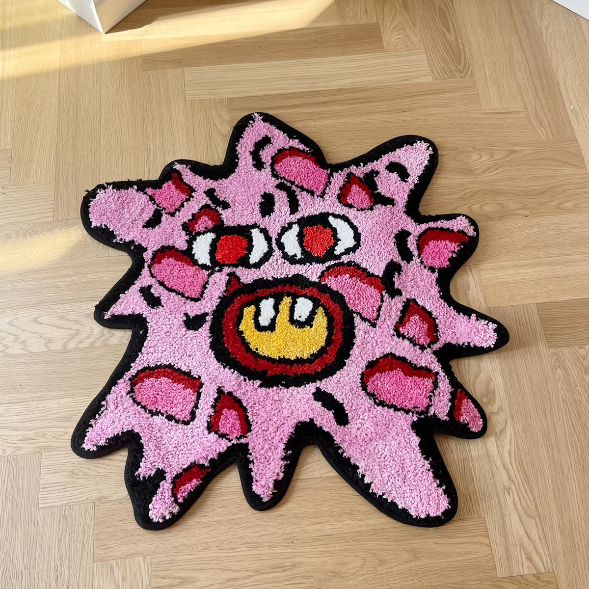 Cherry Bomb Rug Strange and Interesting Handmade Tufted Carpet Room Decor Kawaii Rug Small Rugs for Bedroom
